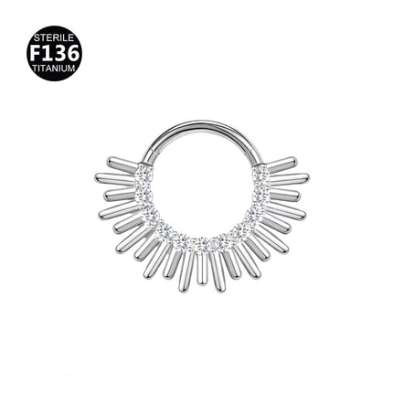 2024 new G23 titanium alloy tassel nose ring ear bone ring carved nose ring explosion puncture jewelry
