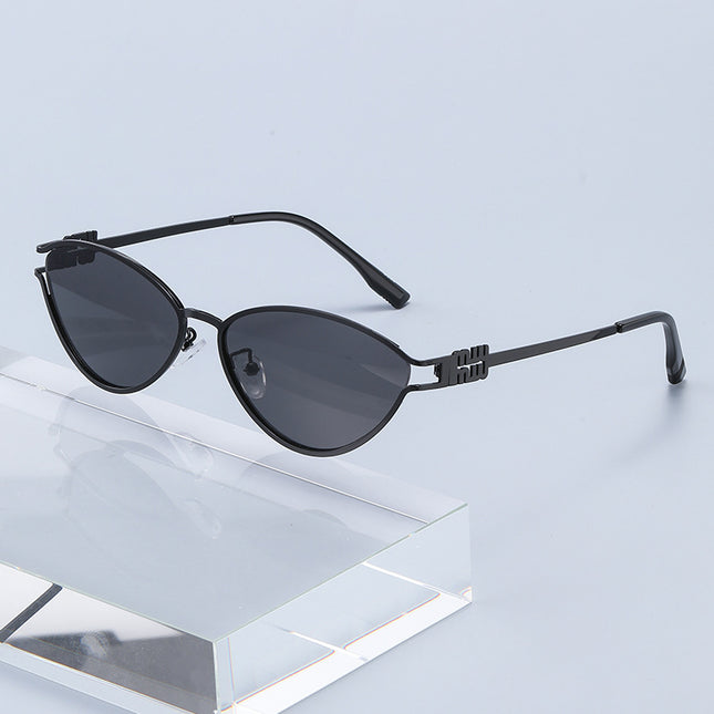 Fashionable Metal Cat-Eye Sunglasses European and American Trendy Women's Sunglasses Light Luxury High-End Anti-Uv Sunglasses for Men