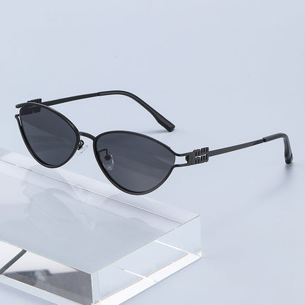 Fashionable Metal Cat-Eye Sunglasses European and American Trendy Women's Sunglasses Light Luxury High-End Anti-Uv Sunglasses for Men