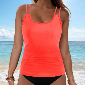 [Set] 2025 New Women's Split Swimsuit Digital Printing European and American Large Size Tankini Dropshipping