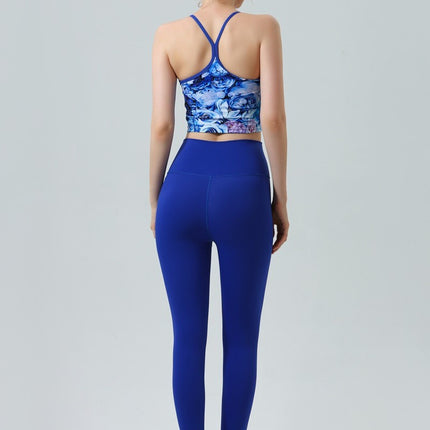 European and American Amazon Cross-border Good-looking Rose Printed Tight Yoga Clothing Beauty Vest Women's Fitness Underwear Sports Bra