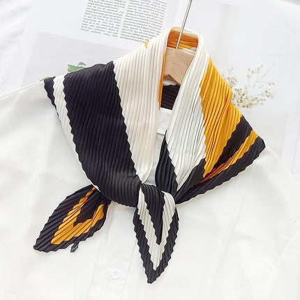 New wrinkled small square scarf female Korean imitation silk printed wrinkled small scarf Joker scarf decorative scarf wholesale