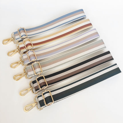 Thickened Color Stripe Wide Shoulder Strap Adjustable Shoulder Crossbody Bag Strap Small Fresh Women's Bag Extended Belt Wholesale Belt