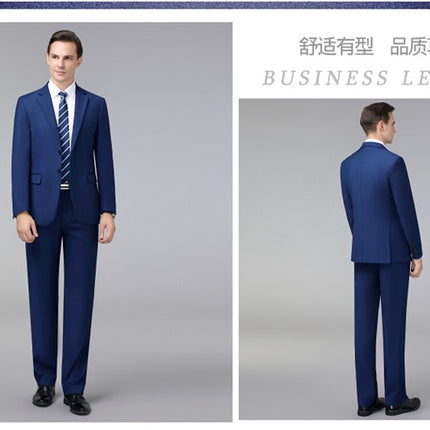 2024 Autumn and Winter Suit suit Men's Two-Piece Set Royal Blue Korean Fashion Youth Slim-Fit Wool Suit