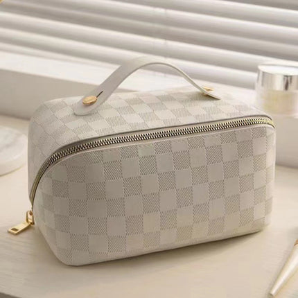 Cross-border High Quality PU Leather Cloud Pillow Cosmetic Bag Large Capacity Portable Cosmetic Case Travel Wash Bag Portable