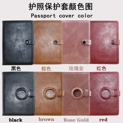 Cross-Border Ready-Made Leather Passport Protector Set with Magnetic Buckle Pu Leather Passport Holder Multifunctional Document Bag Passport Bag