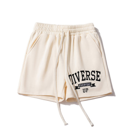 2026 New Trendy American-Style Sports Shorts for Men, Summer Loose Fit, Drawstring Casual Five-Point Shorts for Teenagers