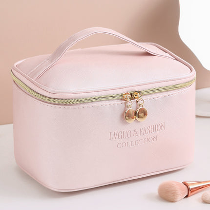 New Cross Pattern Pu Leather Cosmetic Bag Waterproof Storage Toiletry Bag Portable Multi-Functional Skin Care Product Storage Cosmetic Bag