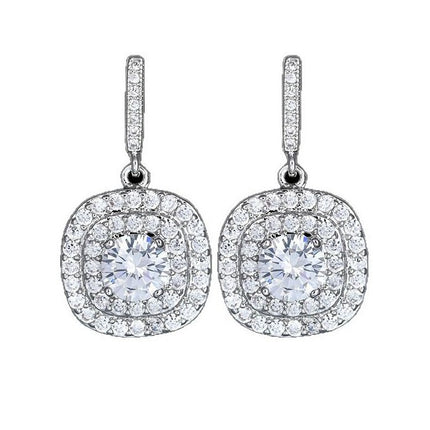 Earrings European and American simple atmosphere Joker gorgeous crystal AAA grade zircon inlaid temperament female celebrity earrings manufacturers