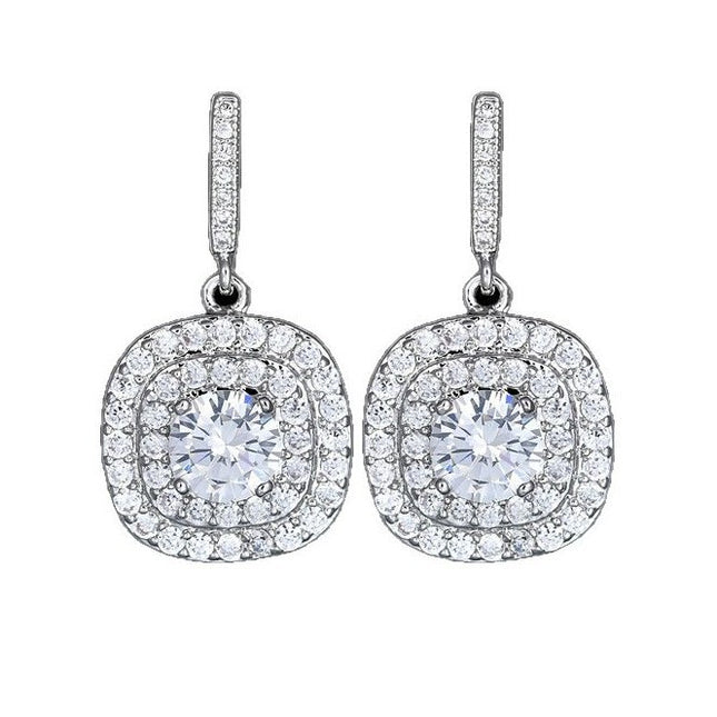 Earrings European and American simple atmosphere Joker gorgeous crystal AAA grade zircon inlaid temperament female celebrity earrings manufacturers