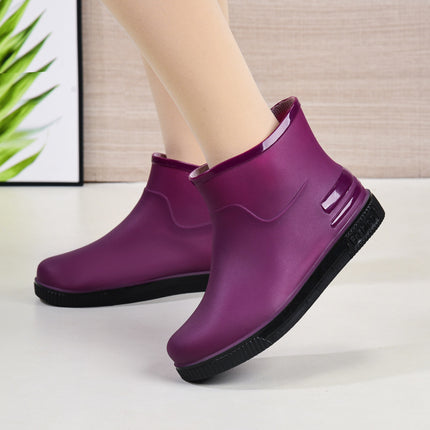 Women's water shoes fashion short tube rain boots new low tube water boots low top rain boots waterproof glue shoes cover shoes cross-border hot sale