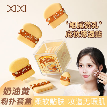xixi Toast Powder Puff suit (6 Pack) Super Soft Wet and Dry No Powder Square Puff Cheap Makeup