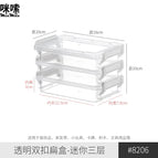 Transparent double-button flat box [mini three-layer] 1 piece item number: 8206