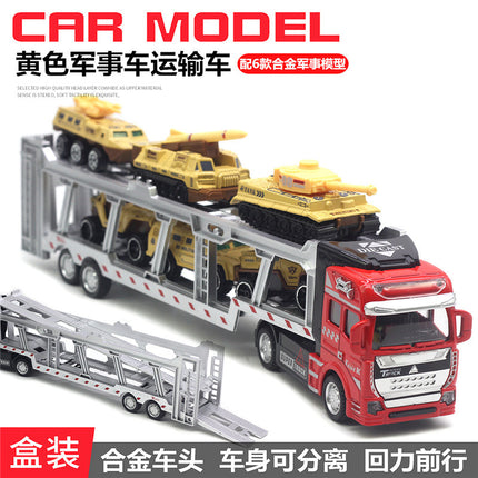 English packaging cross-border children alloy car vehicle trailer fire truck tank excavator pull back toy car