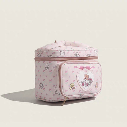 Mikko Joint 2024 New Ins Cosmetic Bag Storage Bag Large Capacity Cute Bear Anime Square Handbag