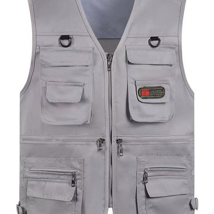 Cross-Border Outdoor Multi-Pocket Vest Men's Fishing Vest Photography Middle-Aged Men's Tops Work Clothes Middle-Aged and Elderly Dad Wear