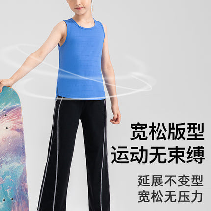 Girls Loose Sports Vest Ice-Feel Quick-Drying Sports Top Cut Out Breathable Fitness Running Vest 33105