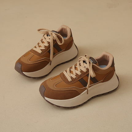 Women's Thick-Soled German Training Shoes for Small People 2025 Autum New Height-Increasing 7cm Forrest Gump Sneakers Showing Feet Small Daddy Shoes