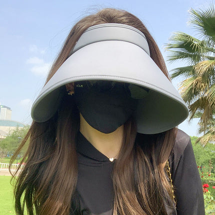 Upf50+ Large Brim Sun Hat for Women, Uv Protection, Open-Top Hat, Cycling Face-Covering Sun Hat, Breathable Ice Silk