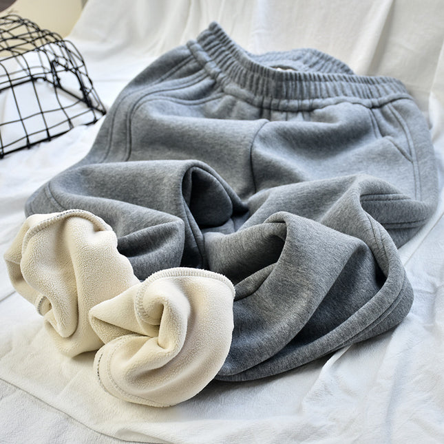 [Cashmere Sweatpants] Winter Women's fleece-lined Thickened Sports Sweatpants Leg Pants Sports Casual All-match Pants