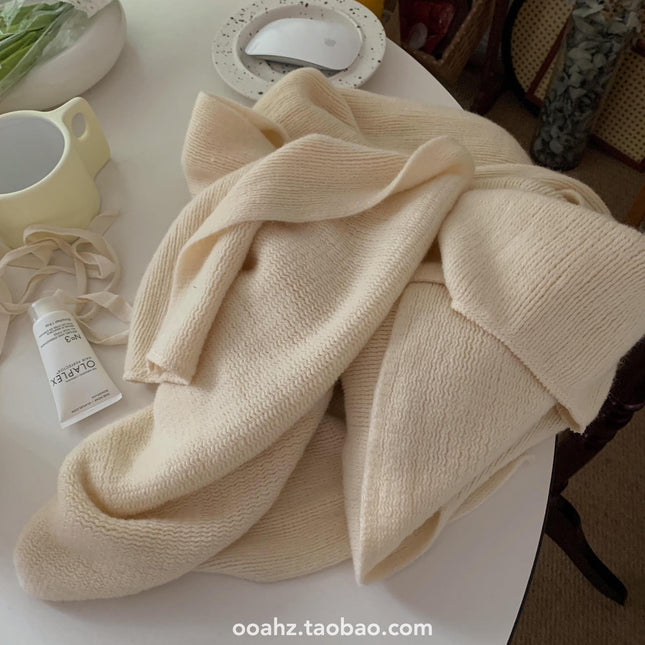 Cream rice ~ many colors simple-looking couple's soft glutinous autumn and winter warm cashmere-like scarf shawl