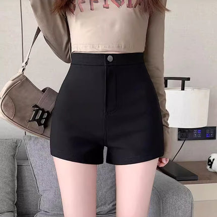Hot Girls Black Suit Shorts Women's Spring and Summer Thin New High Waist Small Men's Tight Leggings Outer Wear Hot Pants
