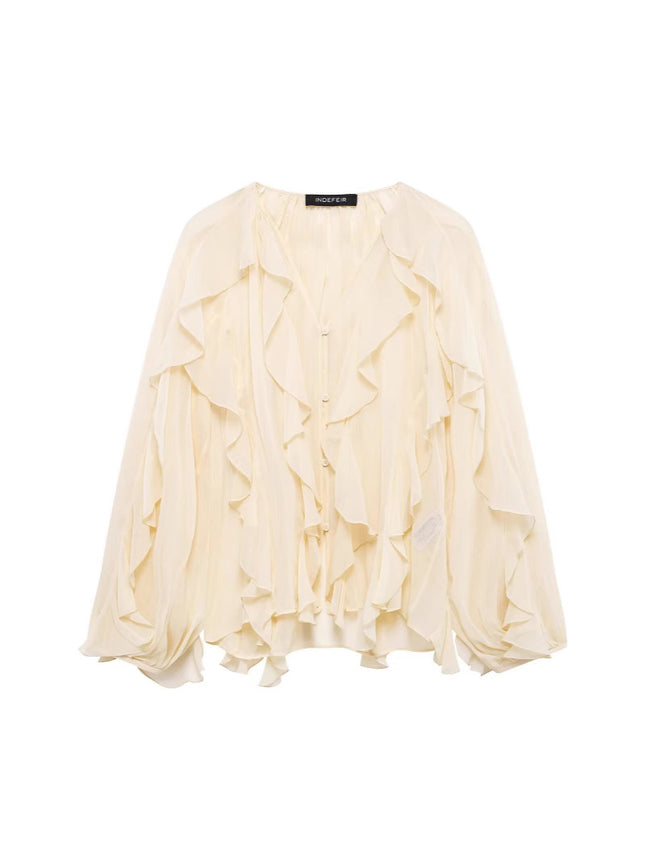 Cross-border new products 2025 European and American style women's foreign trade wholesale ZR in stock laminated decorative shirt
