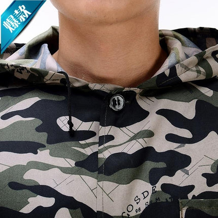 New camouflage long gown overalls men's overalls denim dustproof transport clothing Women's Printing labor protection clothing wear-resistant