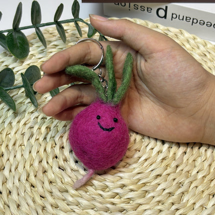 Nepalese Handmade Wool Felt Finished Vegetable and Fruit Bag Pendant Cute Bread Keychain Creative Decoration
