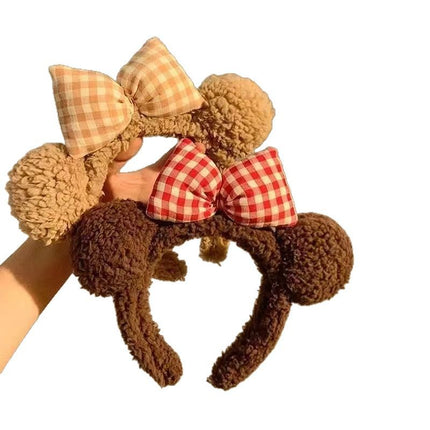 Korean Style Cute Plush Headband, Hairband, Face Wash and Mask, Special Cartoon Bow Makeup Popular Headband