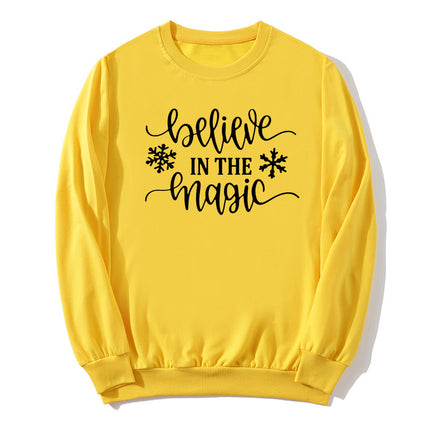 Foreign Trade Cross-border Trust Believe In The Magic Printed Crewneck Sweatshirt European and American Autumn and Winter Jacket