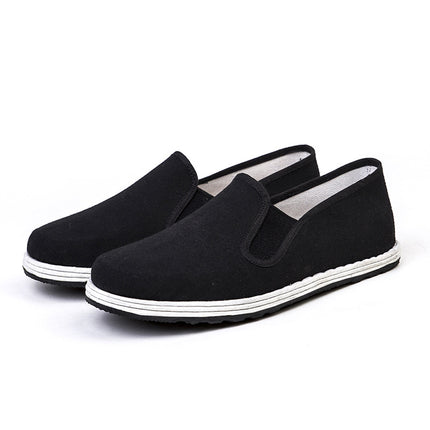 Wholesale Old Beijing Cloth Shoes for Men, Breathable Sweat-Absorbent Rubber Soles, Work Casual Men's Shoes, Handmade Thousand-Layer Sole Vulcanized Shoes