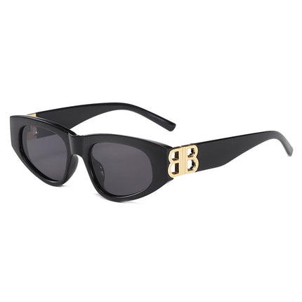 European and American New Style Trendy Flat Glasses for Women with Round Faces, Vintage Sunglasses with Uv Protection, Amazon Cross-Border High-End