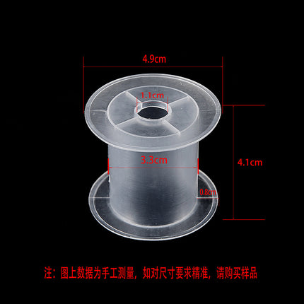 Transparent round I-shaped bobbin bobbin wool fishing line storage cylinder plastic empty coil winding barrel pipe
