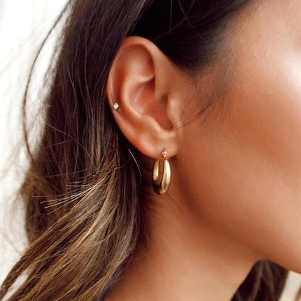 Cross-Border Exaggerated Metal Texture Geometric Simple Circle Earrings Niche Design Fashionable Elegant Oval Earrings