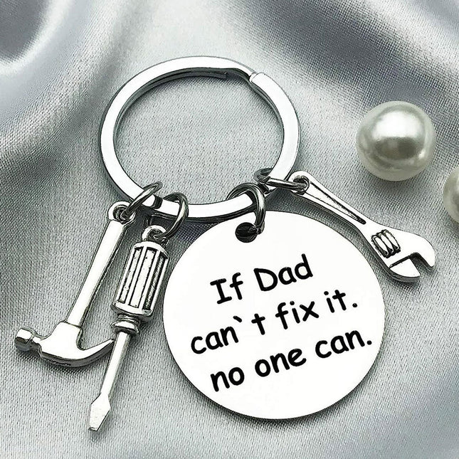Cross-border European and American Explosions Keychain Screwdriver Wrench Dad's Tools Creative Engraving Personality Father's Day Gift
