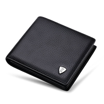 King Paul real cowhide short wallet men's large capacity wallet driver's license set multi-card card bag wholesale
