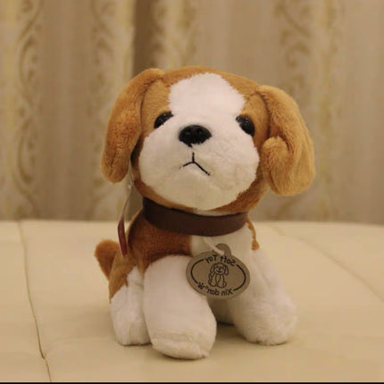 Factory wholesale simulation of eight dogs plush toys husky schnaub puppet children's birthday gift