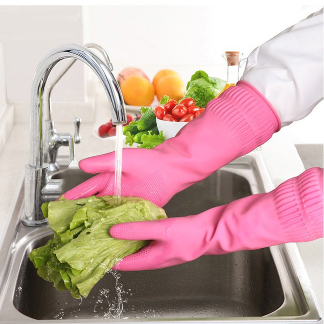 C30040 Klinley rubber gloves household non-slip cleaning gloves kitchen labor protection washing dishes washing clothes durable