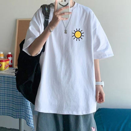 Summer New Short-Sleeve Trendy Loose Versatile Ins Fashion Brand Half-Sleeve T-Shirt Student Casual Short-Sleeve Top