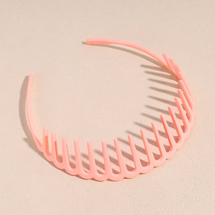 Japanese and Korean Style Simple Candy Color Large Wave Hair Band Internet Popular Non-Slip Toothed Headwear Outgoing Hair Pressure Wash Hair Band