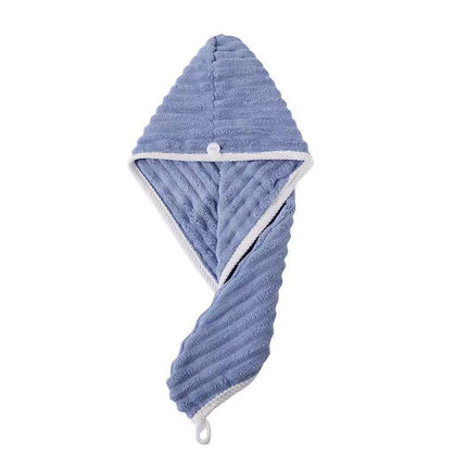 Dry Hair Cap Candy Velvet Thickeneded Water-Absorbent Quick-Drying Shower Cap for Women 2024 New Vertical Striped Turban Cross-Border Labeling Delivery
