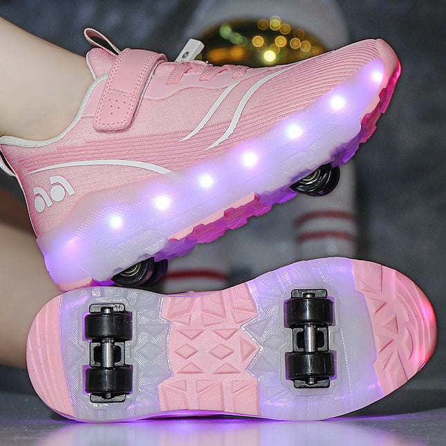 Children's Heelys Shoes 2025 Autumn Chitu Outdoor Casual Sports Shoes for Middle and Large Children and Students Led Four-Wheel Skates