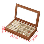 Beige solid wood jewelry box-nine grids