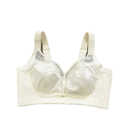 Satin Push-Up Wireless Bra for Women with Rabbit Ears, Large Size Adjustable Breast-Retracting Ultra-Thin Cup Anti-Sagging Bra