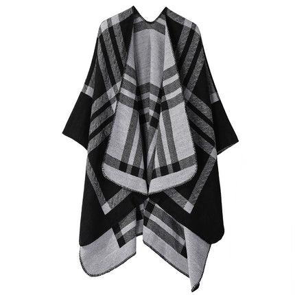 European and American plain striped warm Joker shawl outer autumn and winter office blanket imitation cashmere scarf in stock wholesale