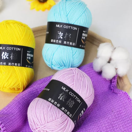 4-Ply Yarn, Four-Strand Milk Cotton Yarn, Milk Cotton Yarn Ball, Baby Fine Combed Cotton Yarn, Cotton Spinning Yarn Material Pack Wholesale