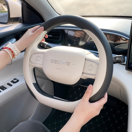 Cross-Border Overseas Car Steering Wheel Cover, Universal for All Seasons, Non-Slip, Wear-Resistant, Sweat-Absorbent Nappa High-End Steering Wheel Cover
