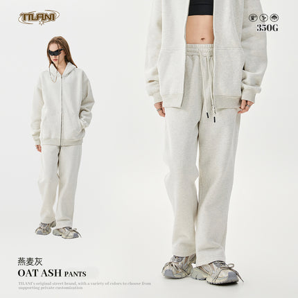 Tilani Men's Autumn and Winter Velvet Thickeneded Hooded Cardigan Sweatshirt Sweatpants American Fashion Brand Youth Hoodie Suit