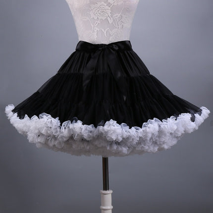 Adult Petticoat Daily Style Ultra-Puffy Nylon Lolita Cloud Petticoat Seamless Marshmallow Violent Puffy Skirt